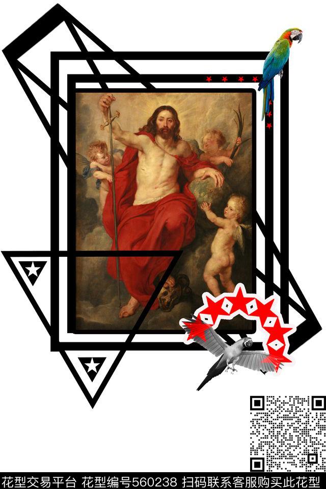 创意服装面料创意设计图案几何数码印花华亿平台下载（图片编号: 560238） - 瓦栏（Walan）