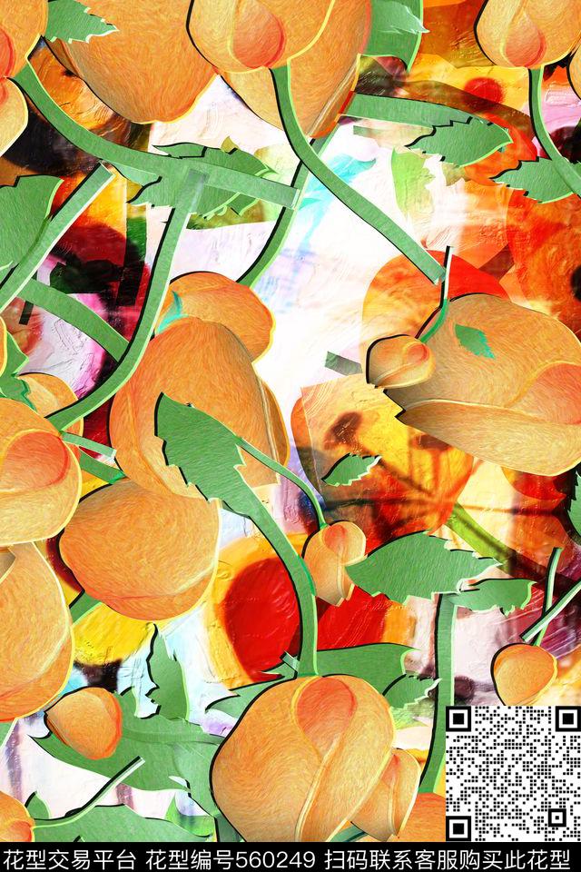 花卉卡通女装童装数码印花华亿平台下载（图片编号: 560249） - 瓦栏（Walan）