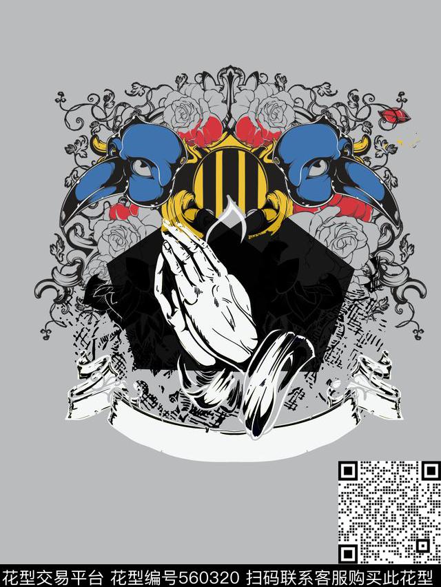 趣味花鸟手数码印花华亿平台下载（图片编号: 560320） - 瓦栏（Walan）