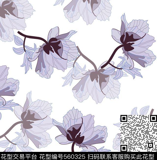 简单花朵素雅传统印花华亿平台下载（图片编号: 560325） - 瓦栏（Walan）