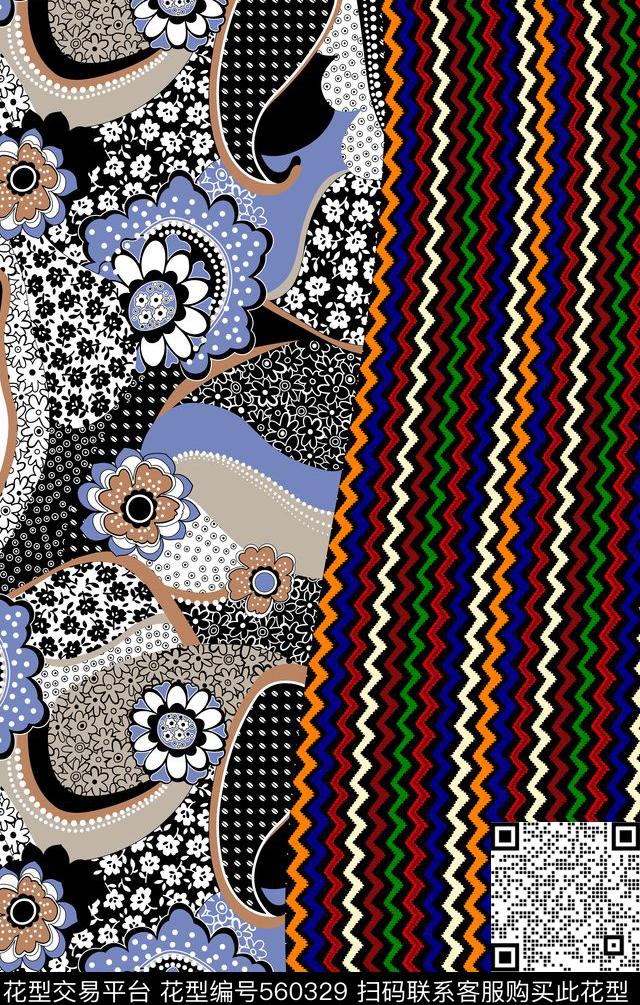 时尚大牌花纹传统印花华亿平台下载（图片编号: 560329） - 瓦栏（Walan）