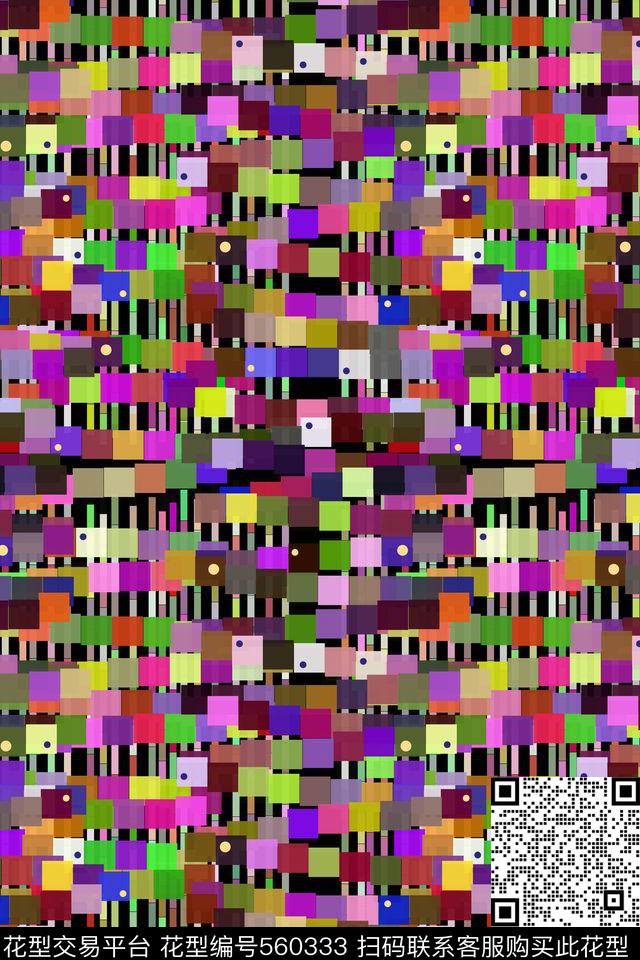 抽象方块肌理传统印花华亿平台下载（图片编号: 560333） - 瓦栏（Walan）