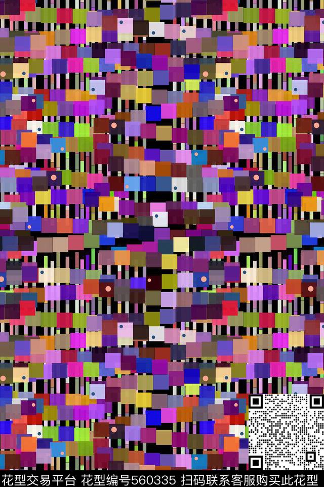 抽象方块肌理数码印花华亿平台下载（图片编号: 560335） - 瓦栏（Walan）