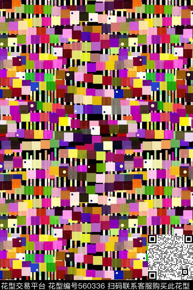 抽象方块肌理数码印花华亿平台下载（图片编号: 560336） - 瓦栏（Walan）