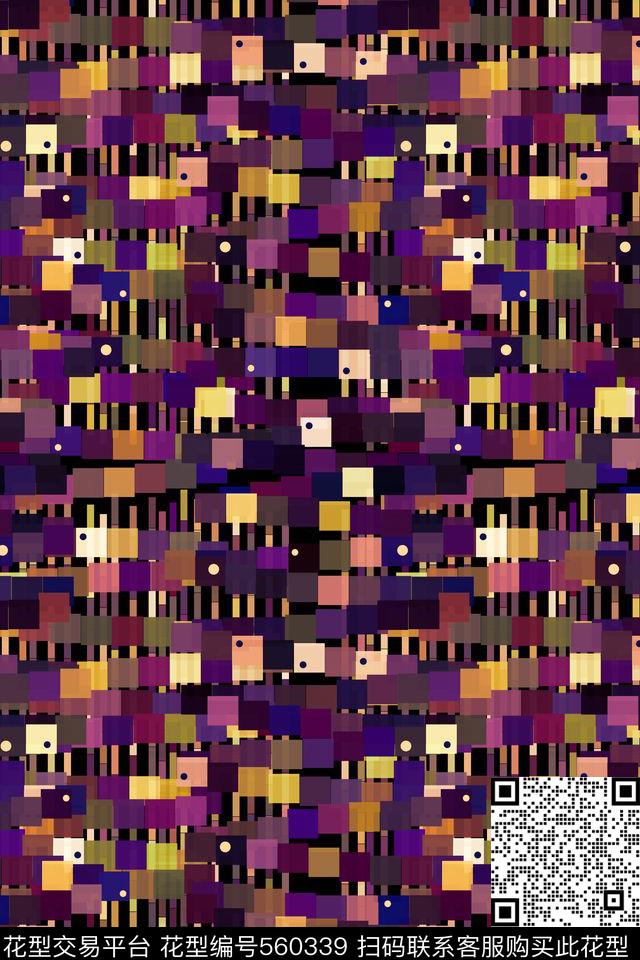 抽象方块肌理数码印花华亿平台下载（图片编号: 560339） - 瓦栏（Walan）