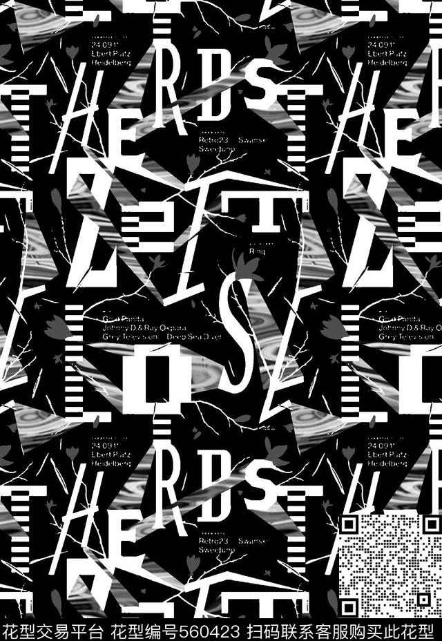 抽象男装图案纹纹理拼块英文字数码印花华亿平台下载（图片编号: 560423） - 瓦栏（Walan）