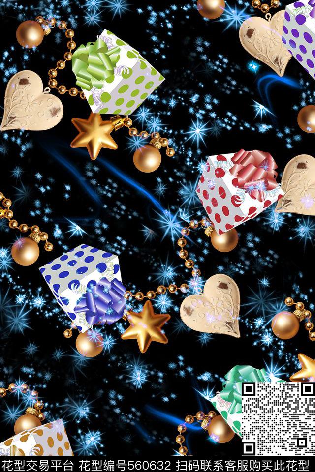 唯美礼物星星数码印花华亿平台下载（图片编号: 560632） - 瓦栏（Walan）