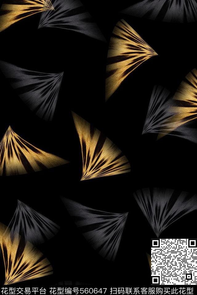 豹纹动物纹扇形数码印花华亿平台下载（图片编号: 560647） - 瓦栏（Walan）