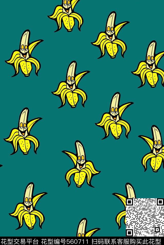 流行时尚卡通香蕉服装童装婴童卫衣卡通香蕉卡通传统印花华亿平台下载（图片编号: 560711） - 瓦栏（Walan）