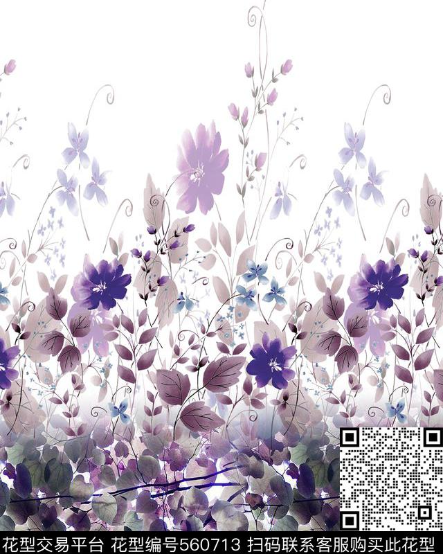 清新小碎花自然植物短装定位数码印花华亿平台下载（图片编号: 560713） - 瓦栏（Walan）