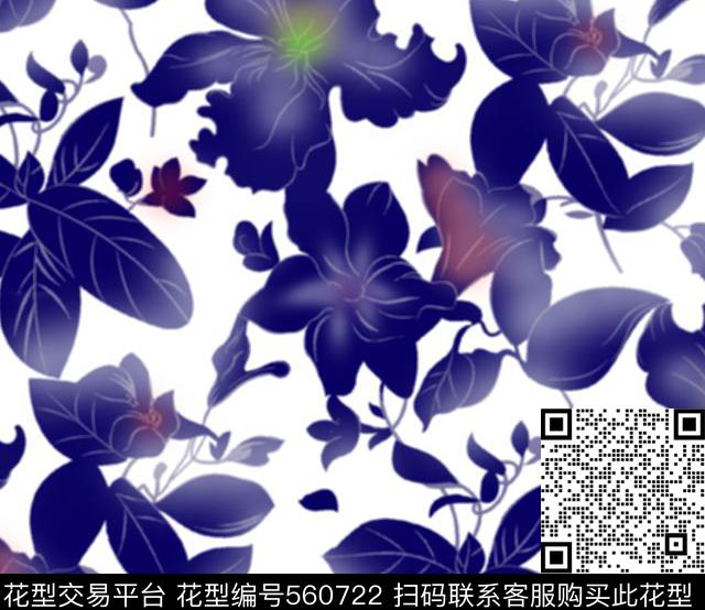 欧美花卉传统印花华亿平台下载（图片编号: 560722） - 瓦栏（Walan）