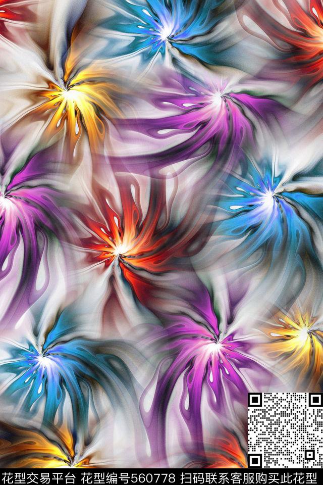 抽象几何另类数码印花华亿平台下载（图片编号: 560778） - 瓦栏（Walan）