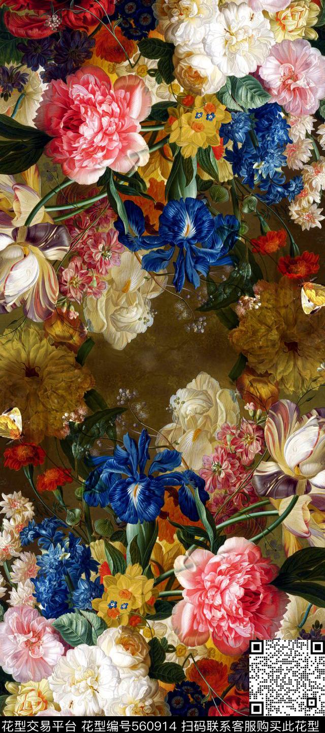 创意服装面料创意图案设计花卉数码印花华亿平台下载（图片编号: 560914） - 瓦栏（Walan）