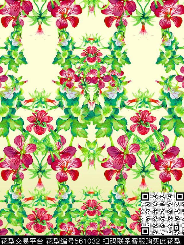 花卉水彩花卉渐变底纹小清新数码印花华亿平台下载（图片编号: 561032） - 瓦栏（Walan）