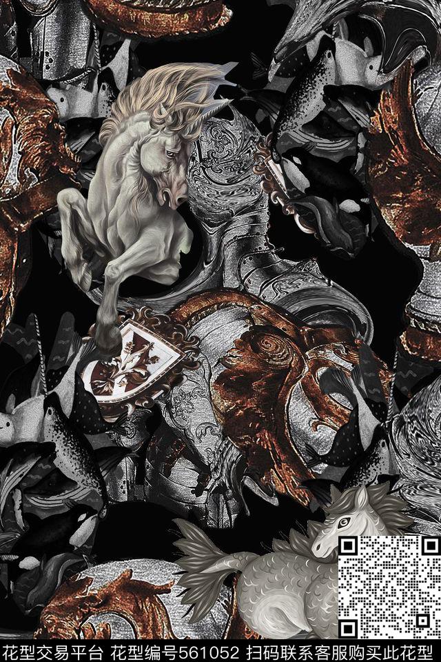 潮流复古男装华亿平台数码印花华亿平台下载（图片编号: 561052） - 瓦栏（Walan）