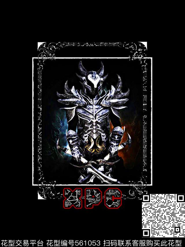 抽象男装图案纹理边框游戏人物数码印花华亿平台下载（图片编号: 561053） - 瓦栏（Walan）