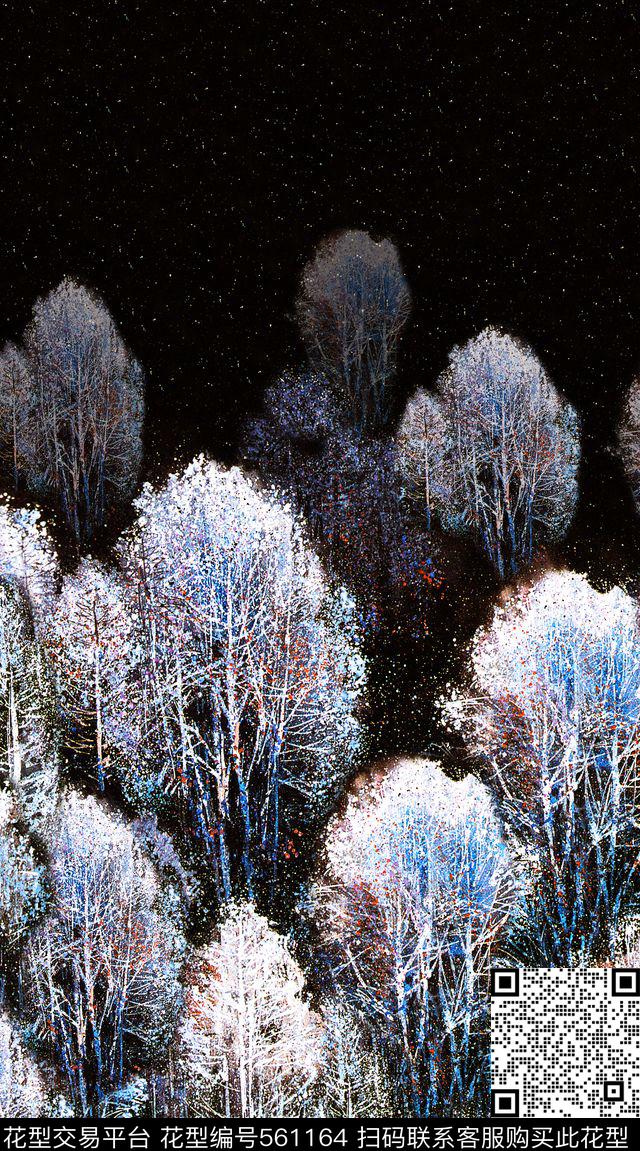 女装连衣裙树木树抽象A【精品女装】树林数码印花华亿平台下载（图片编号: 561164） - 瓦栏（Walan）