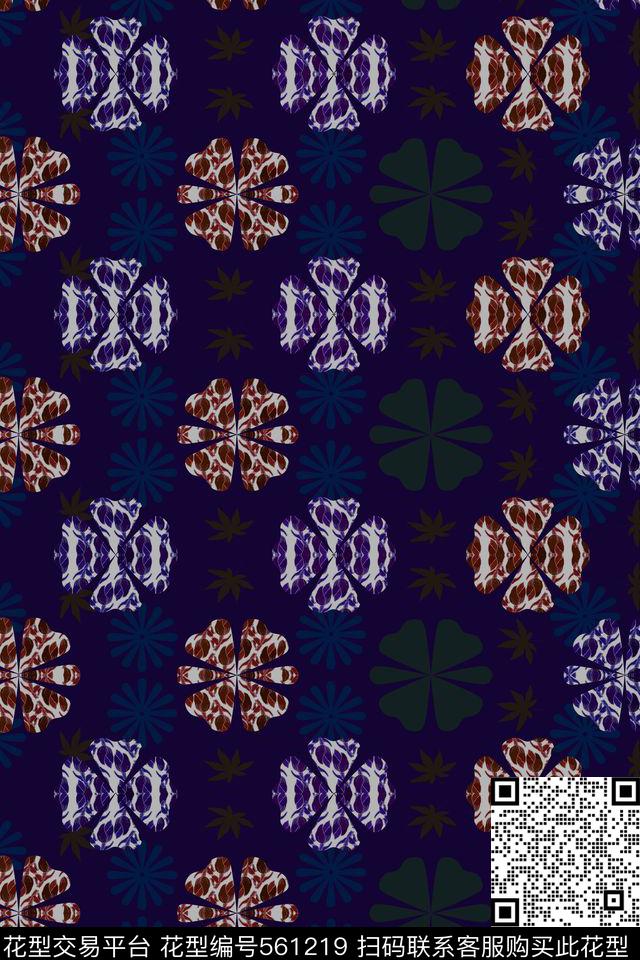 数码华亿平台民族风叶子数码印花华亿平台下载（图片编号: 561219） - 瓦栏（Walan）