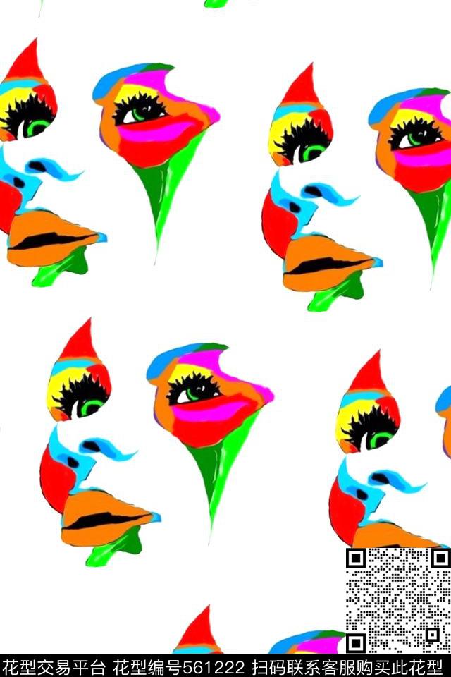炫彩头像色块数码印花华亿平台下载（图片编号: 561222） - 瓦栏（Walan）