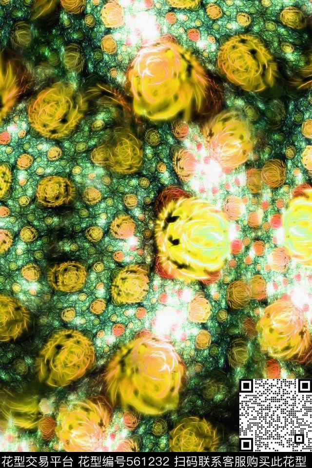 休闲时尚抽象炫彩花卉模糊效果抽象油画模糊效果炫彩花卉服装面料华亿平台数码印花华亿平台下载（图片编号: 561232） - 瓦栏（Walan）