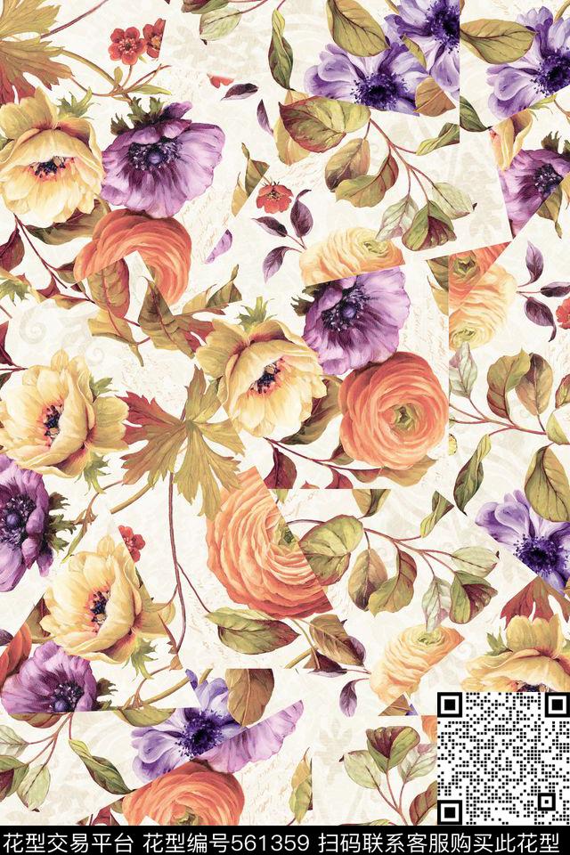 花卉休闲数码印花华亿平台下载（图片编号: 561359） - 瓦栏（Walan）