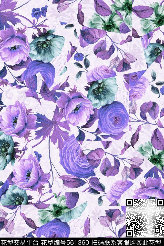 休闲花卉数码印花华亿平台下载（图片编号: 561360） - 瓦栏（Walan）