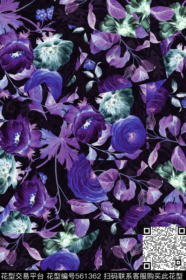 休闲花卉数码印花华亿平台下载（图片编号: 561362） - 瓦栏（Walan）