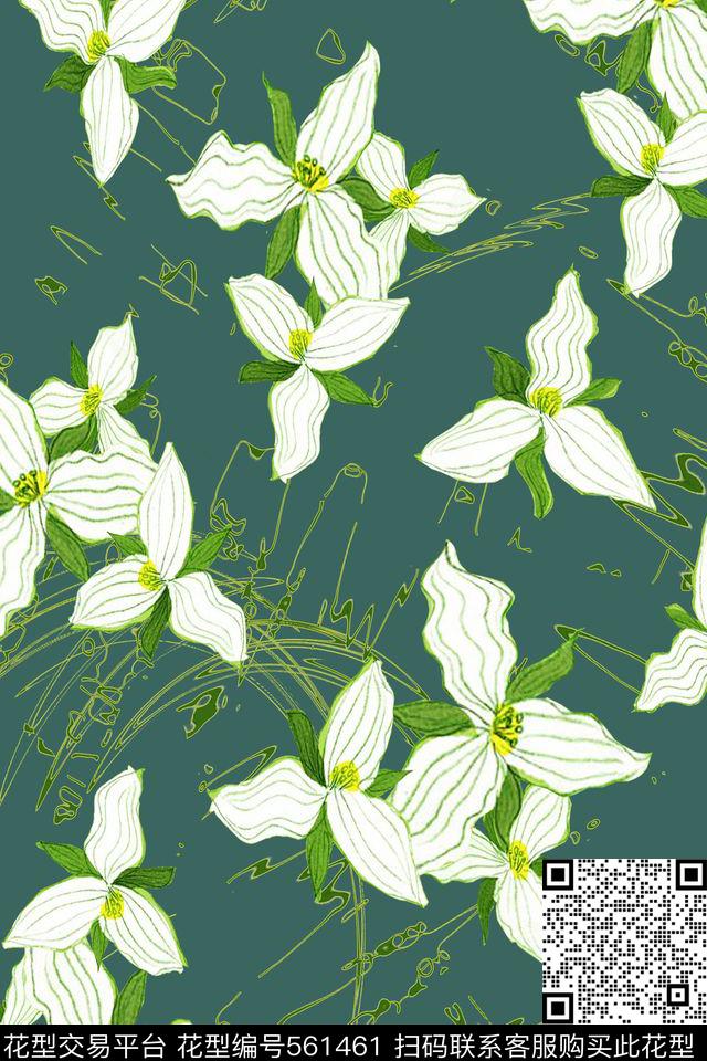 衬衫花卉简约传统印花华亿平台下载（图片编号: 561461） - 瓦栏（Walan）