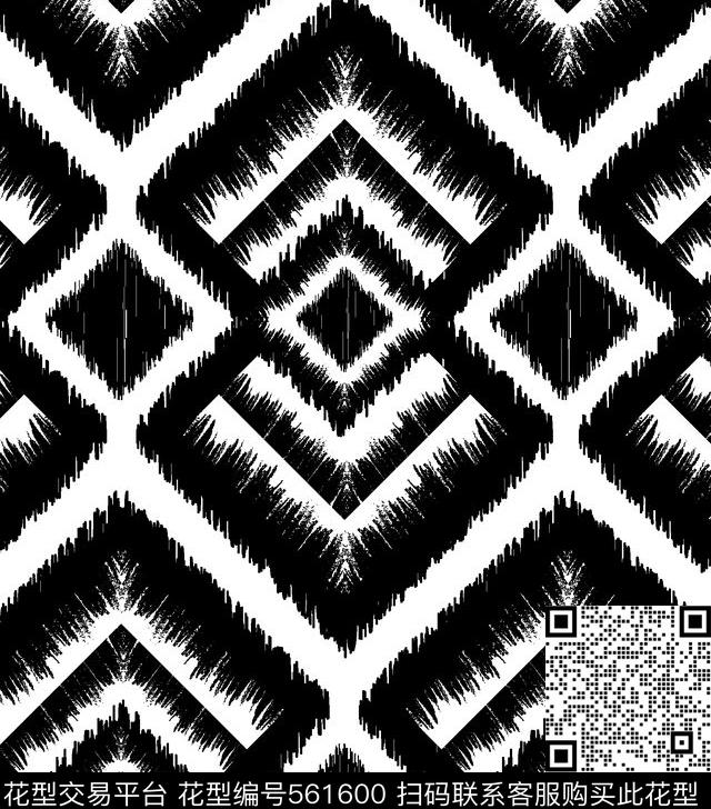 时尚泳装几何图形黑白印花传统印花华亿平台下载（图片编号: 561600） - 瓦栏（Walan）