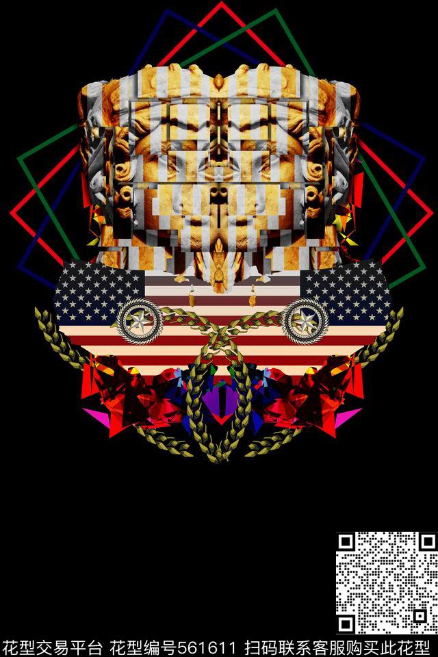 潮流浮雕3D数码印花华亿平台下载（图片编号: 561611） - 瓦栏（Walan）