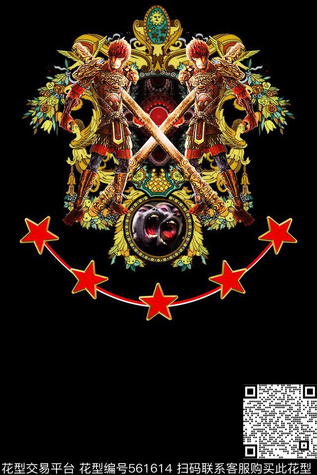 潮流猴子男装华亿平台数码印花华亿平台下载（图片编号: 561614） - 瓦栏（Walan）