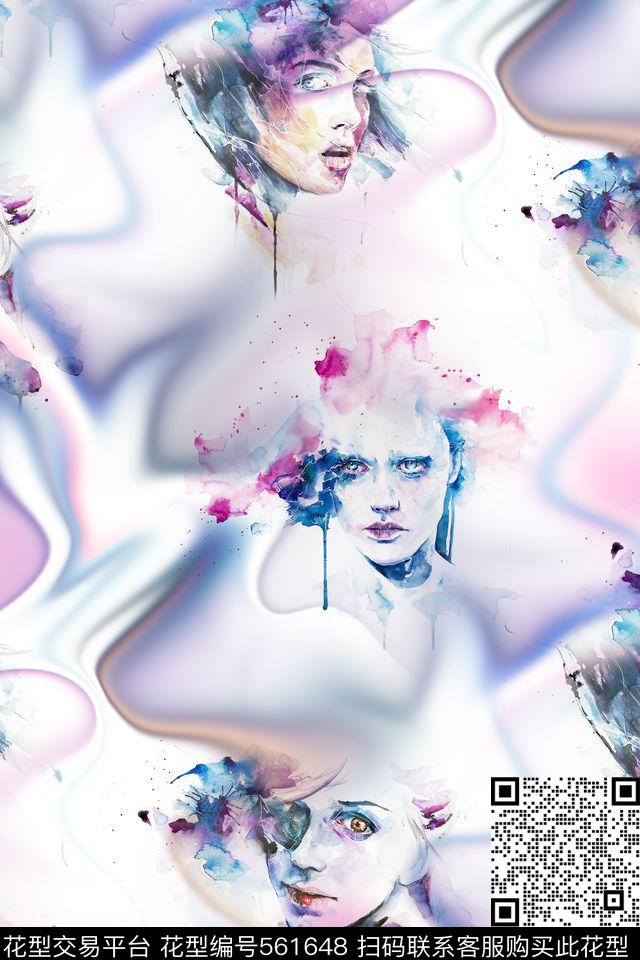 抽象美女梦幻数码印花华亿平台下载（图片编号: 561648） - 瓦栏（Walan）