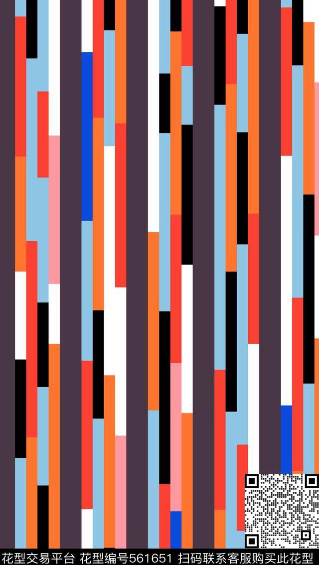 几何简约竖条传统印花华亿平台下载（图片编号: 561651） - 瓦栏（Walan）