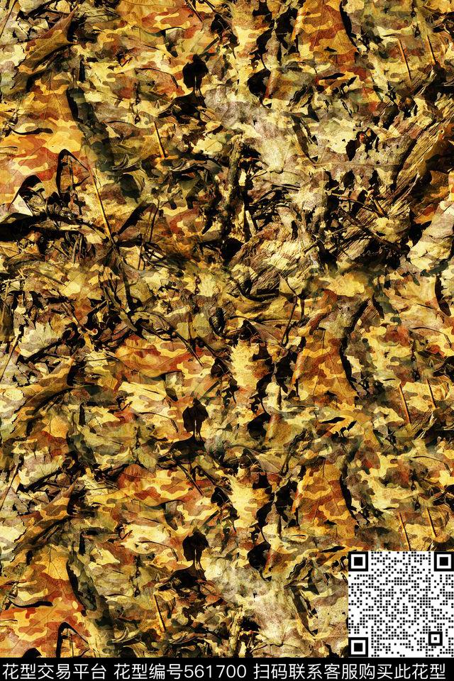时尚流行最新时尚流行个性原创迷彩树叶肌理户外登山服迷彩服大牌男装数码印花华亿平台下载（图片编号: 561700） - 瓦栏（Walan）