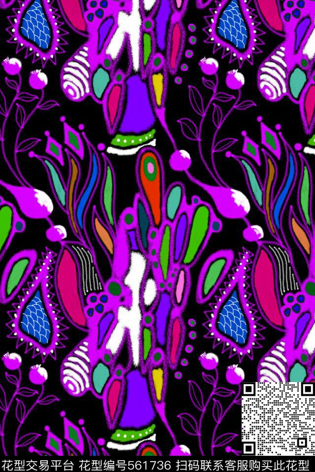 抽象创意浓烈传统印花华亿平台下载（图片编号: 561736） - 瓦栏（Walan）