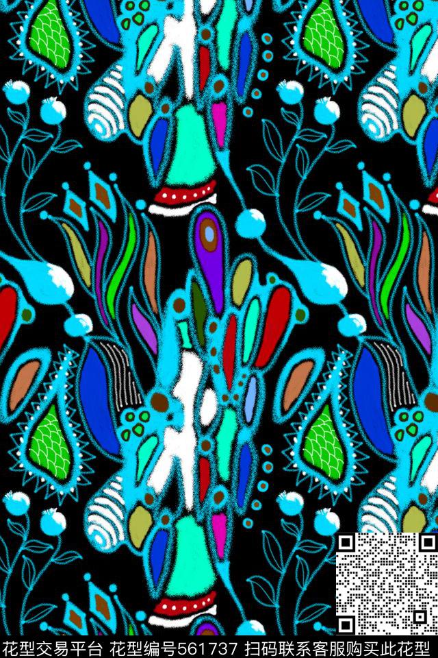 抽象创意浓烈传统印花华亿平台下载（图片编号: 561737） - 瓦栏（Walan）