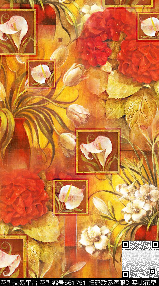 创意大红服装数码印花华亿平台下载（图片编号: 561751） - 瓦栏（Walan）