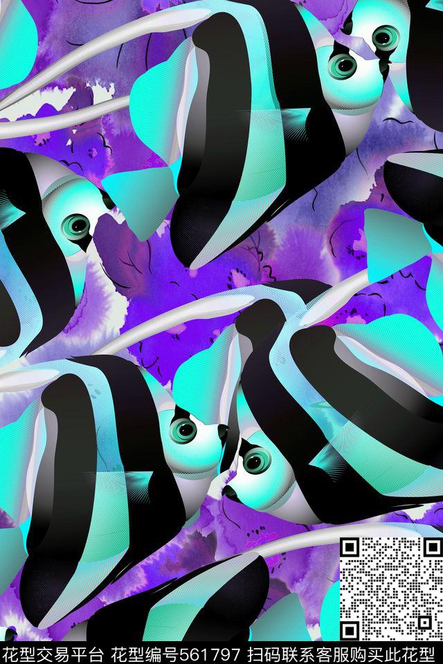 热带鱼海洋数码印花华亿平台下载（图片编号: 561797） - 瓦栏（Walan）