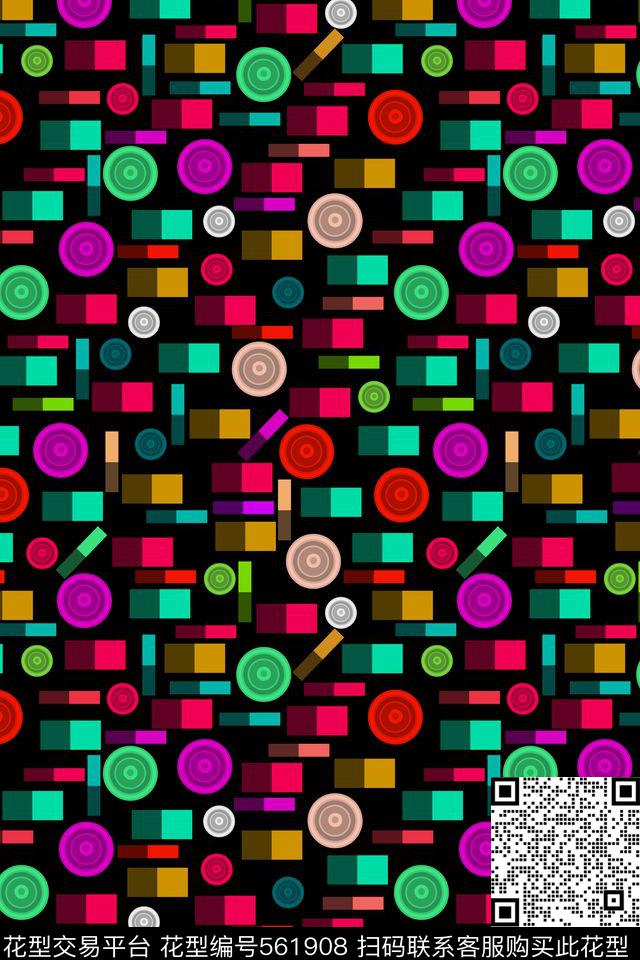 创意几何图形传统印花华亿平台下载（图片编号: 561908） - 瓦栏（Walan）