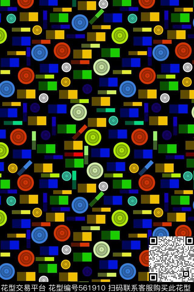 创意几何图形传统印花华亿平台下载（图片编号: 561910） - 瓦栏（Walan）