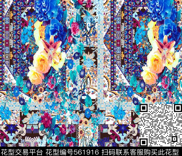 时尚几何华亿平台数码印花华亿平台下载（图片编号: 561916） - 瓦栏（Walan）