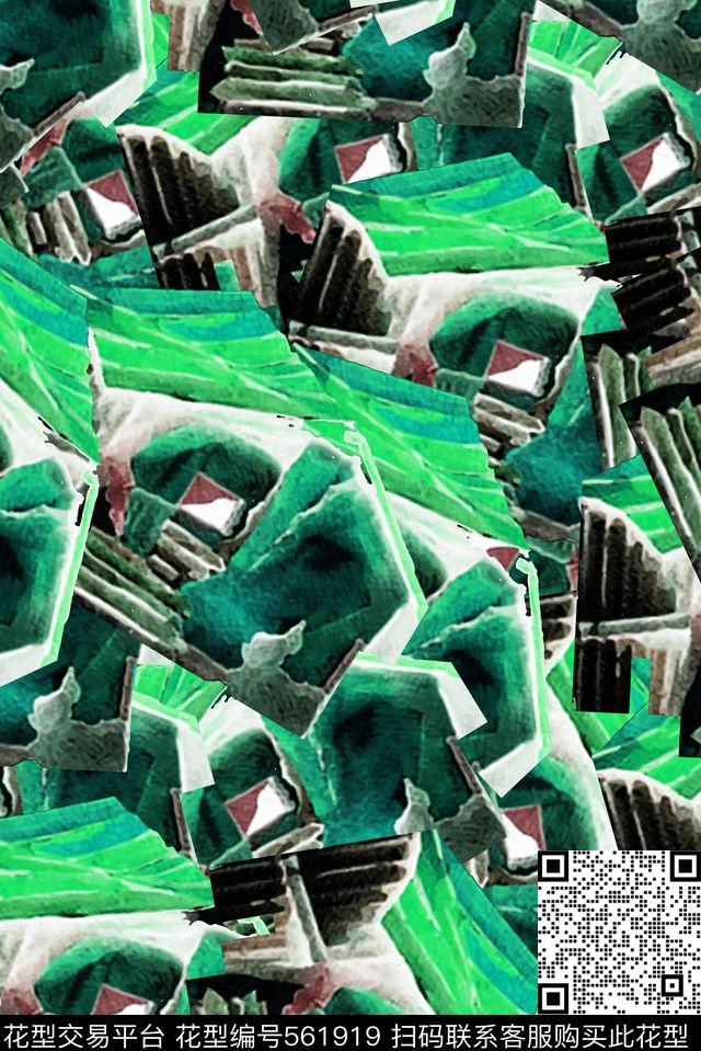 几何肌理数码印花华亿平台下载（图片编号: 561919） - 瓦栏（Walan）