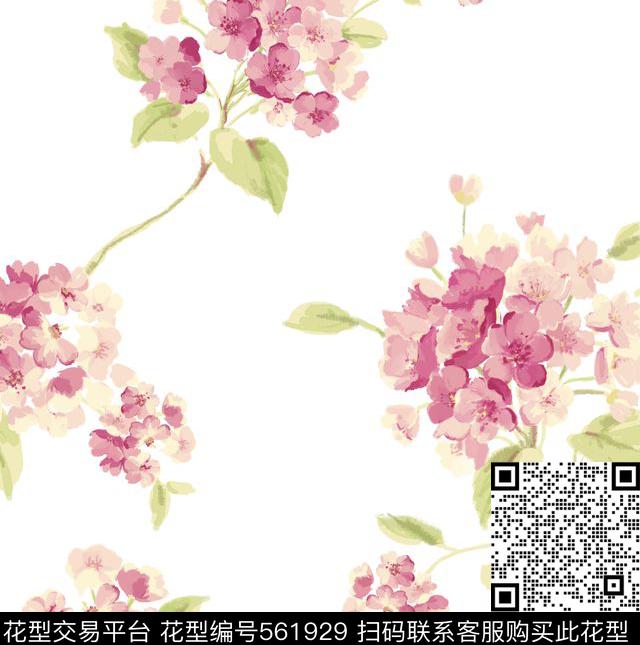 花卉田园风格传统印花华亿平台下载（图片编号: 561929） - 瓦栏（Walan）