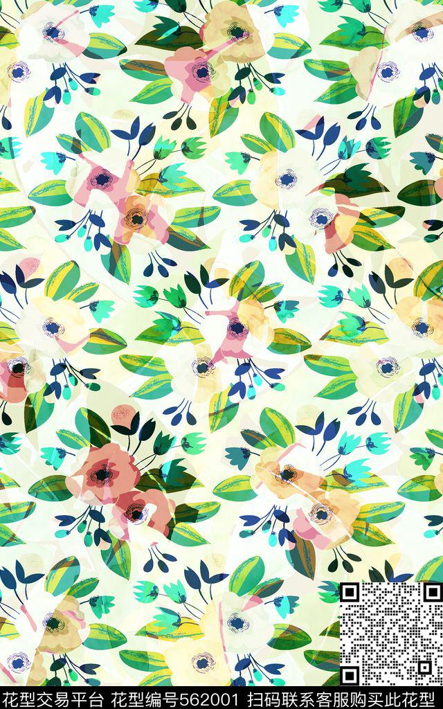 时尚白色半透明剪影数码印花华亿平台下载（图片编号: 562001） - 瓦栏（Walan）