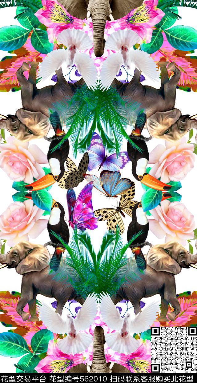 热带风情热带植物热带动物数码印花华亿平台下载（图片编号: 562010） - 瓦栏（Walan）