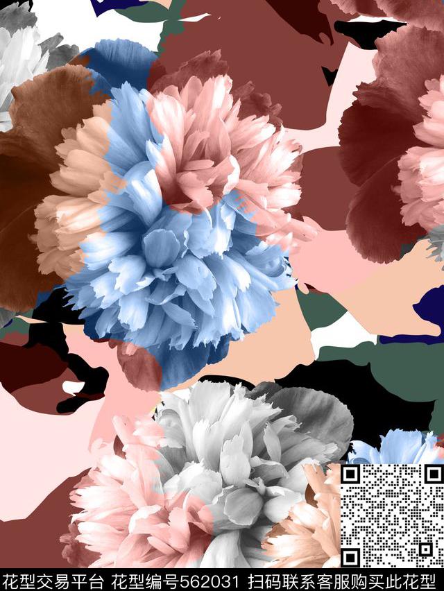 迷彩迷彩、不规则色块、花卉创意联想数码印花华亿平台下载（图片编号: 562031） - 瓦栏（Walan）