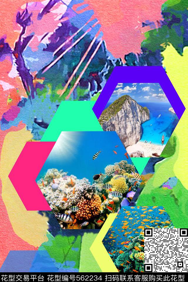 几何定位风景数码印花华亿平台下载（图片编号: 562234） - 瓦栏（Walan）