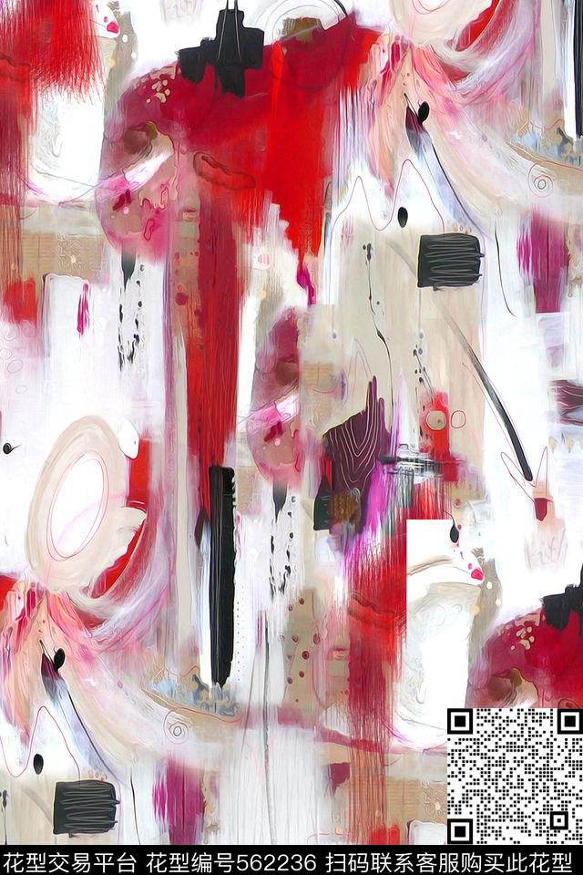 抽象线条纹理数码印花华亿平台下载（图片编号: 562236） - 瓦栏（Walan）