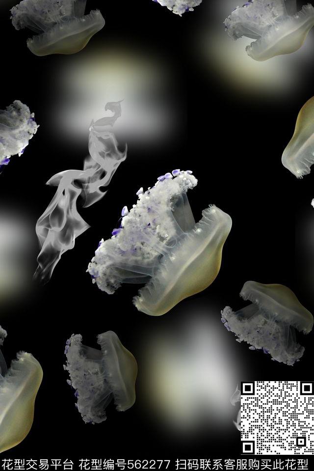 黑白阴阳满版欧美大牌风格数码印花华亿平台下载（图片编号: 562277） - 瓦栏（Walan）