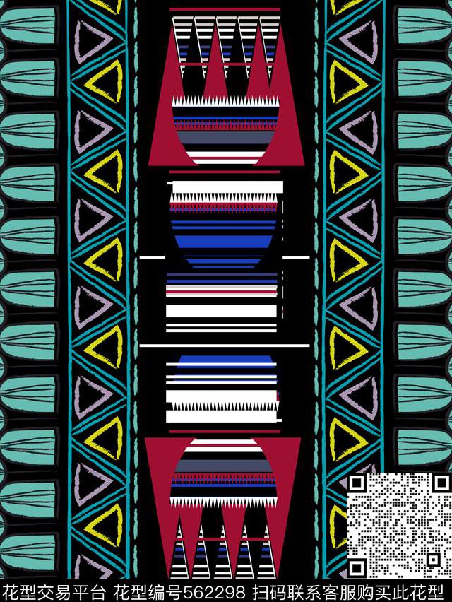 趣味几何传统传统印花华亿平台下载（图片编号: 562298） - 瓦栏（Walan）